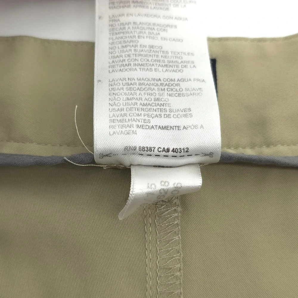 Adidas Mens‎ Golf Pants 35x32 Khaki Tan 3-Stripe Performance Trousers